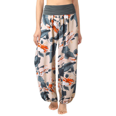 

Womens Plus Size Print Ladies Harem Full Length Pants Trouser Wide Leggings