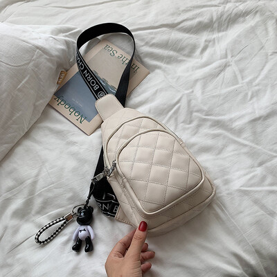 

Summer Lingge bag simple chest bag new 2019 Korean version of wild womens bag ins shoulder Messenger bag