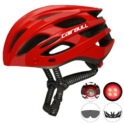 

Ultralight Bike Helmet with Safety Light Removable Visor Goggles Cycling Bicycle Safety Helmet 22 Vents for Road Mountain Bike