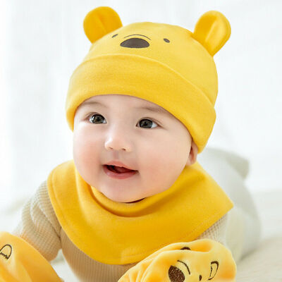 

Cute Baby Girl Hat&Scarf Set Cotton Kid Winter Warm Baby Cap Neckerchief Set