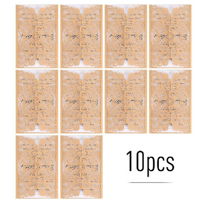 

10pcs Pearl Paper Floral Invitation Cards Invitation Holders with Blank Inner Sheet for Wedding Birthday Party Anniversary