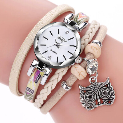 

DUOYA New Fashion Women Girls watches Analog Quartz Owl Pendant Ladies Dress Bracelet Watches Relogio Feminino Casual Bayan 533
