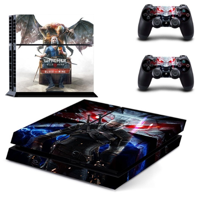 

new The Witcher 3 Wild Hunt decal PS4 Skin Sticker For Sony Playstation 4 Console protection film 2Pcs Controllers 3 patterns