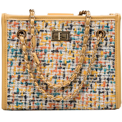 

Korean version of the portable sequins package 2019 new shoulder lock small square bag fashion Messenger chain handbags