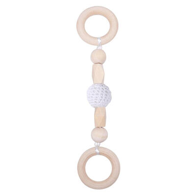 

Baby Care Montessori Toys Baby Teether Wood Ring Chain Teething Training