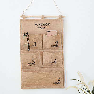 

Yier storage bag storage bag bed dormitory artifact wall cabinet door hanging bag large simple cotton storage bag wall-mounted f