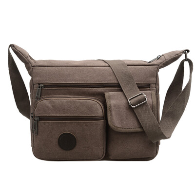 

Mens Canvas Bag Mens Korean Edition Leisure Single Shoulder Slant Bag Multi-pocket Light Electrical Bag Bag