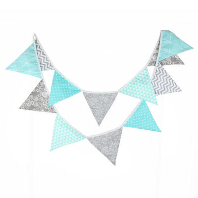 

12 Flags Fabric Triangular Flag Bunting Banners Wedding Party Home Decor