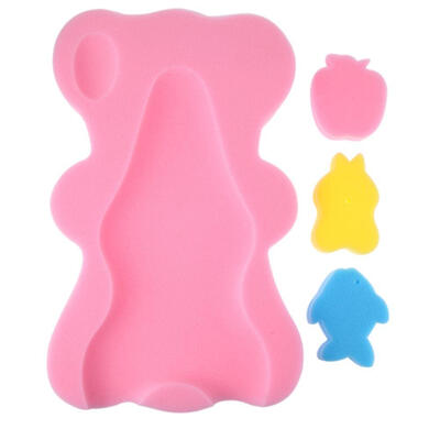 

Baby Bath Holder Mesh Pocket Bed Infant Anti-slip Shower Sponge Cushion