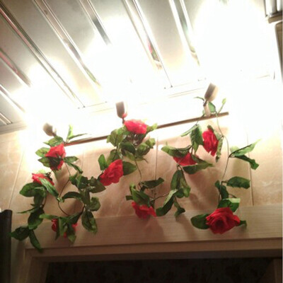 

24m Artificial Rose Flower Vine Fake Hanging Garland For Wedding Decoration