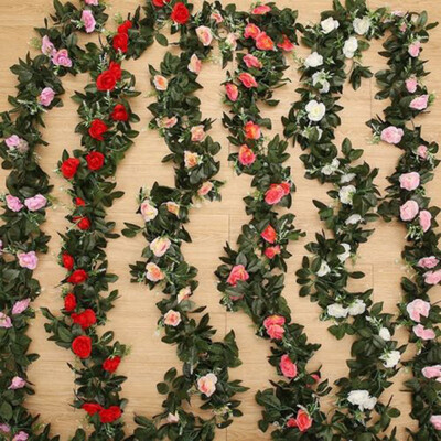 

Silk Rose Garland Fake Vine Ivy Wedding Party String Hanging decorative party