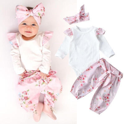 

Newborn Kids Baby Girls Floral Romper Bodysuit Pants Leggings Outfit Set Clothes