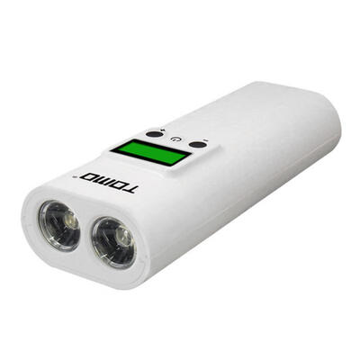 

Portable Smart LCD Display Dual Slot Battery Charger With Flashlight Function