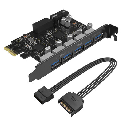 

ORICO PVU3-5O2I-V1 5 Port USB30 PCI-E Expansion Card with Dual Chip 19 Pin Slot Adapter Card Express Card for Windows Vista PC La