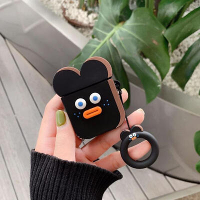 

Cute Soft Silicone Case Cartoon Protective Cover Wireless Bluetooth Headset Cases With Lanyard For AirPods