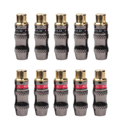 

5 Pair RCA Female Connector Gold Plated RCA Jack Socket Audio Adapter Plug