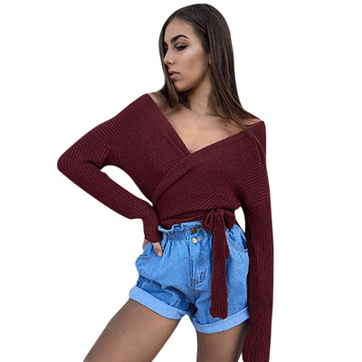 

〖Follure〗Newest Soild Color Knitted Long Sleeve Women Pullovers Sweaters BK