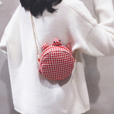 

Canvas small bag handbags new 2019 cute cartoon small round bag girl summer small fresh shoulder Messenger bag