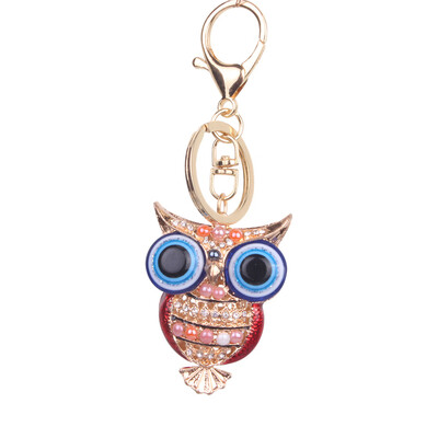 

Creative Owl Metal Diamond Keychain Bags Jewelry Pendant Customized Boys&Girls Small Gifts