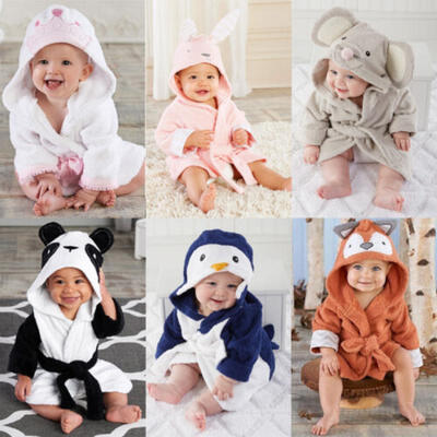 

Cute Baby Bath Towel Coral Fleece Blanket Infant Hooded Wrap Bathrobe Animal