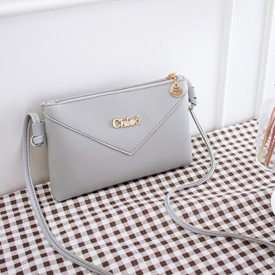 

2019 New Women Casual Girls Hot Sales V-Line One Shoulder Lady Mobile Phone Bag Messenger Bag Metal Letter Mark Purse