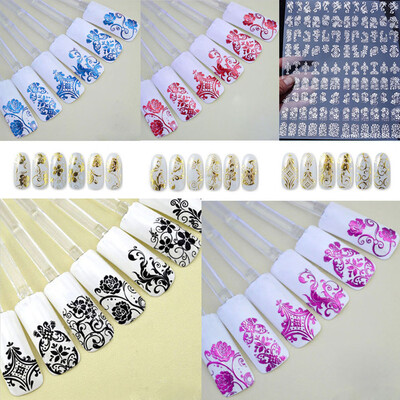 

〖Follure〗DIY Decoration Tools 3D Silver Flower Nail Art Stickers Decals Stamping