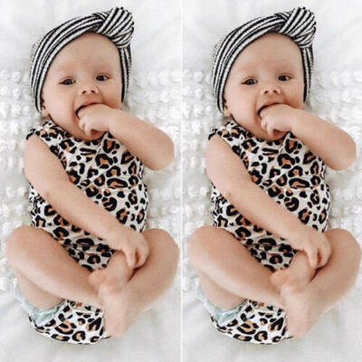 

Newborn Baby Girl Boy Leopard print Clothes Romper Bodysuit Jumpsuit Outfits UK