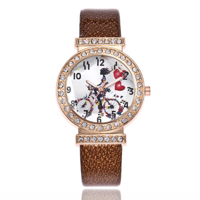 

New womens watch dial with diamond tree belt quartz watch