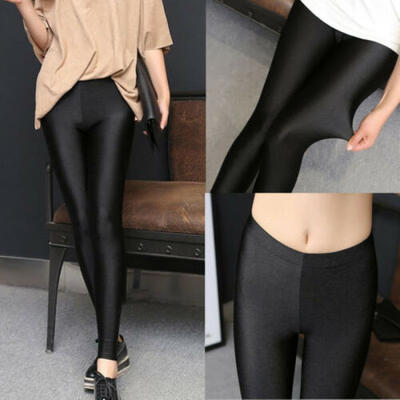

Womens High Waist Stretch Skinny Shiny Leggings Slim Fit Tight-Pants Plus Size