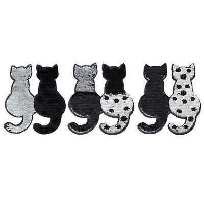 

Cat Reversible Change Color Sequins Patches DIY Patch Applique for Clothes