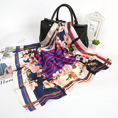

Korean version of autumn&winter wild scarf dual-use shawl womens bib wild fashion printing silk scarves sunscreen
