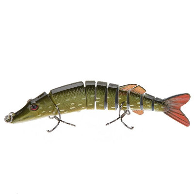 

Lixada 5" 125cm 20g Lifelike Multi-jointed 9-segement Pike Muskie Fishing Lure Swimbait Crankbait Hard Bait Fish Treble Hook Ta