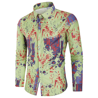 

Painting Splatter Print Covered Button Shirt