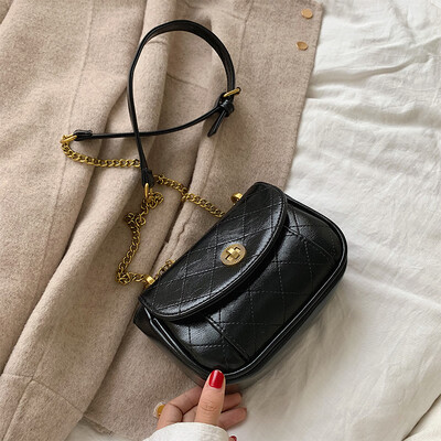 

Advanced foreign gas bag chic retro chain small square bag new 2019 fashion bag single shoulder oblique satchel bag
