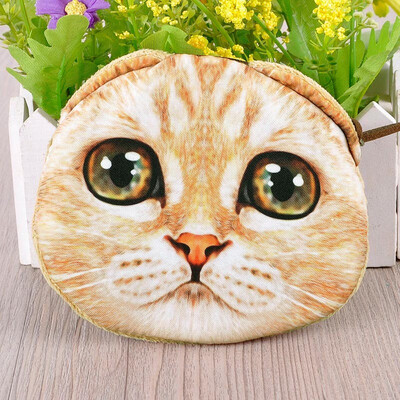 

New Casual Handbag Purse Cute Fashion Women Coin Purse Cat Animal Print Mini Wallet Zipper Closure Small Clutch Bag