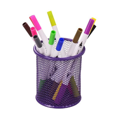 

Mesh Pen Pencil Holder Metal Pen Organizer Storage Stationery Container Round Padded Base for Desk School Office