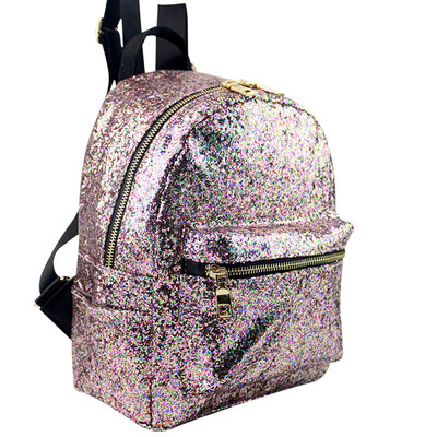 

Tailored Women Fashion School Style Sequins Travel Satchel School Bag Backpack Bag BK