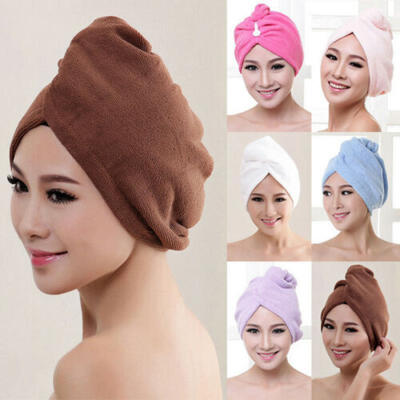 

Super Absorbent Hair Drying Towel Turban Bathing Cap Bathrobe Hat Head Wrap S52