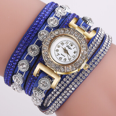 

European new style circle bracelet watch Korean velvet full diamond alloy womens fashion watch