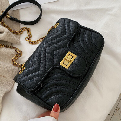 

Summer little fresh woman 2019 new fashion slant bag fashion texture rhomboid single shoulder chain bag