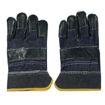 

1Pair Leather Gloves for Welding Welder Safety Work Protective Repair Wear-Resistant Gloves Random Color