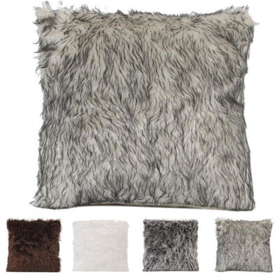 

18" Fur Plush Throw Pillow Case Home Decor Sofa Cushion Case Cover