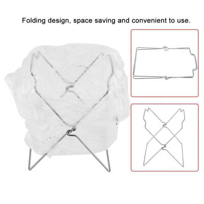 

Greensen Stainless Steel Garbage Bag Shelf Organizer Rack Folding Kitchen Trash Bag Holder