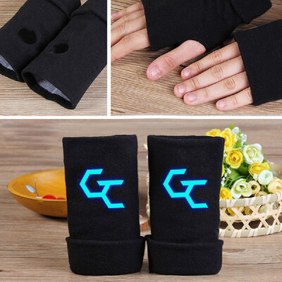 

Luminous Fingerless Gloves Hand Arm Warmers Half Finger Gloves Half Palm Short Gloves Sleeves for Winter