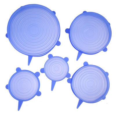

5pcs Universal Silicone Stretch Lids Food Fresh Keeping Wrap Bowl Pot Cover