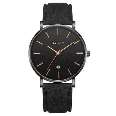 

Gobestart Fashion Simple Simple Casual Calendar Business Leather With Strap Mens Watch