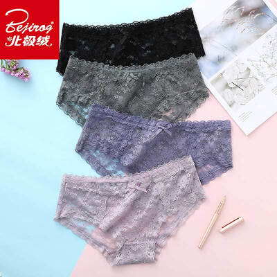 

Arctic velvet mesh lace sexy bag hip ladies underwear female cute bow sweet beauty style underwear double cotton bottom leggings lace lace mixed color 4