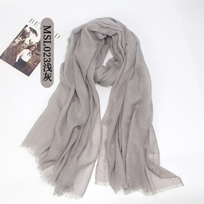 

New original single export plaid cotton&linen scarf sequins decorative scarves sunscreen shawl shawl wholesale MSL023