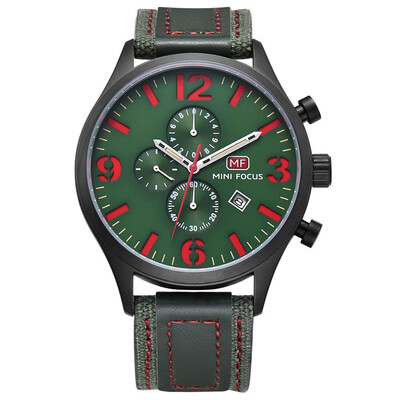 

BOFUTE Mens Watch Outdoor Sports Watch Three Eyes Six Needles Calendar Noctilucent Waterproof Watch 0003G