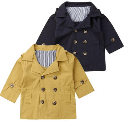 

Children Trench Coat Toddler Kids Boy Girls Autumn Long Sleeve Hooded Windbreaker Jacket Outwear Child Cotton Warm Clothes